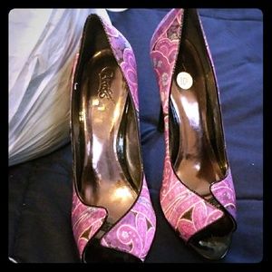 Purple paisley heel